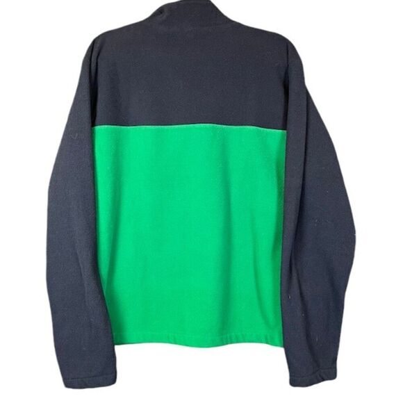 Lands' End Men's 1/4 Zip Fleece Pullover Navy Blue and Green Size XL - Picture 2 of 8